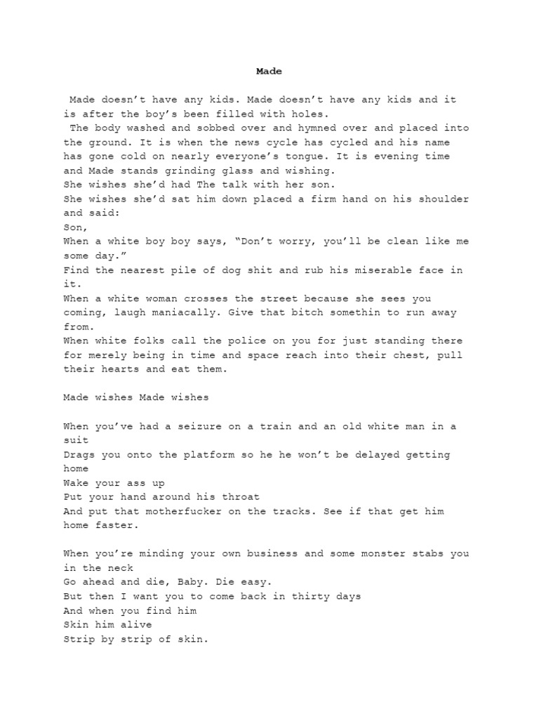 Made's Haunting Reflections on Race | PDF