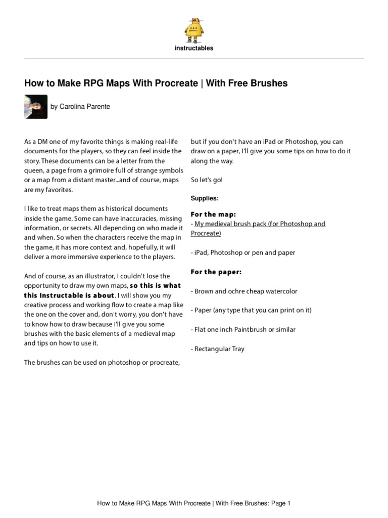 How to Make RPG Maps With Procreate With Free Brus | PDF | Adobe ...