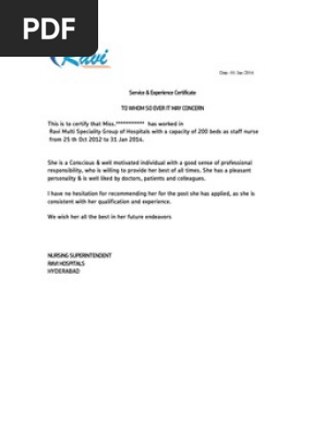 Service & Experience Certificate