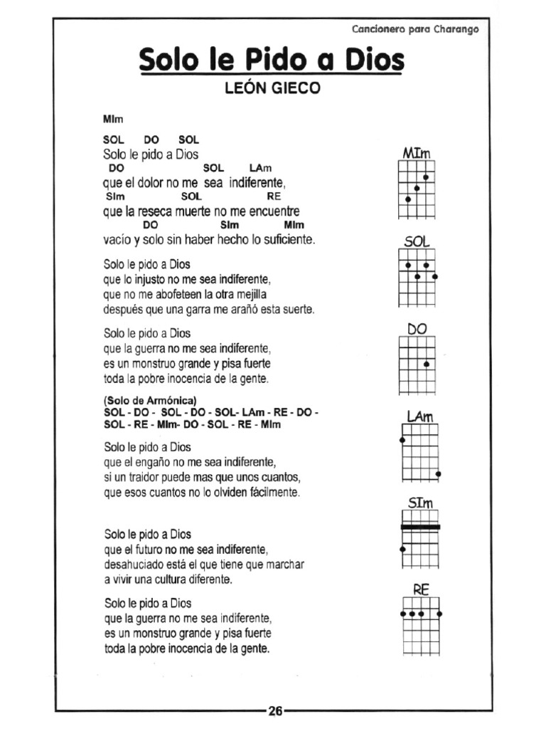 Solo Le Pido A Dios Charango | PDF