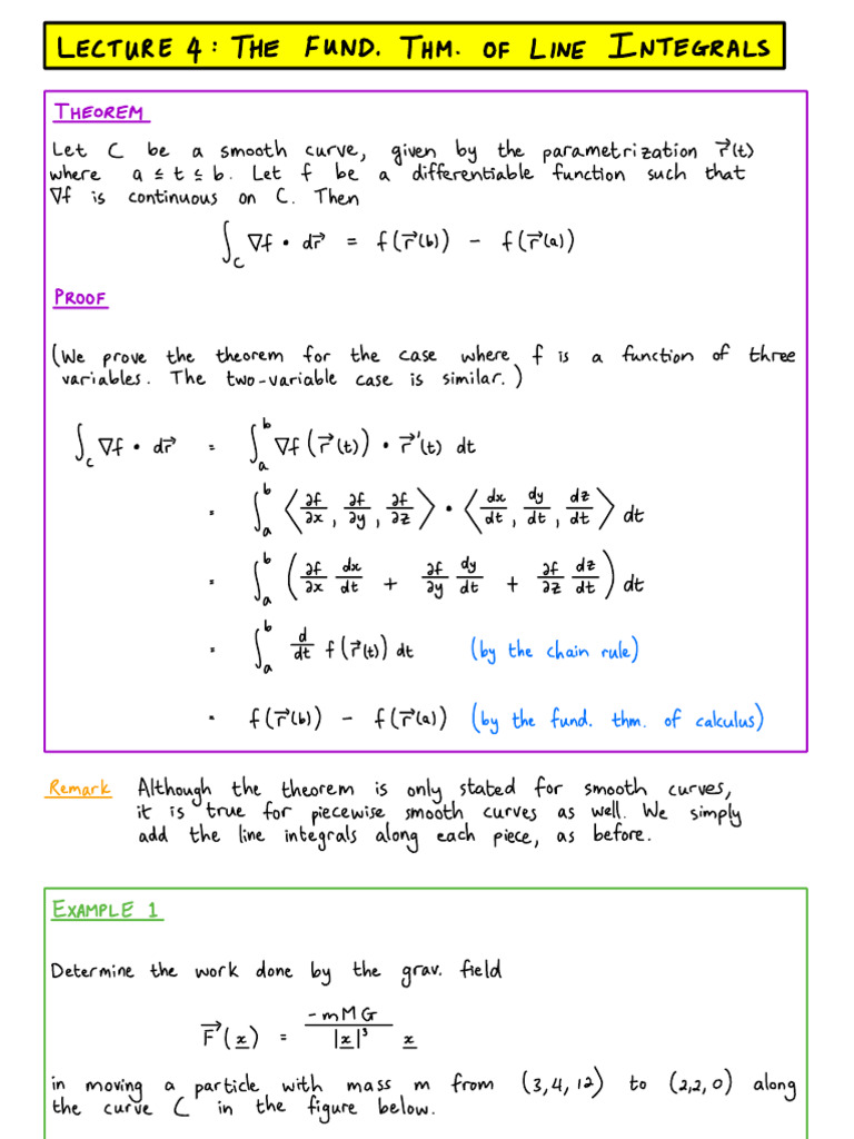 MTHS223 - Lecture 4 - The Fundamental Theorem of Line Integrals - 16.3 ...