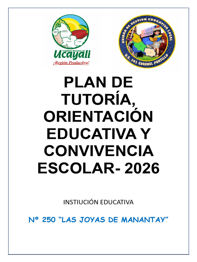 Plan de Tutoría y Convivencia Escolar 2026 | PDF | Enseñando | Violencia