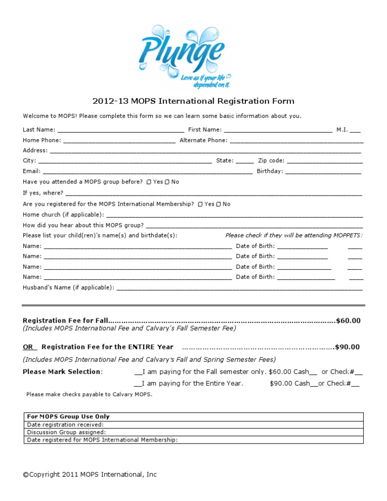 Mops Registration 2012 | PDF | Career & Growth