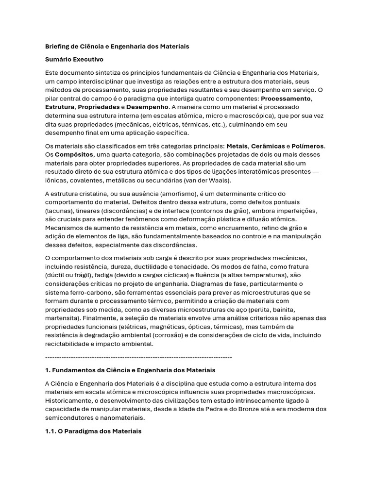 Mat Sci Resume | PDF | Ligação química | Metais