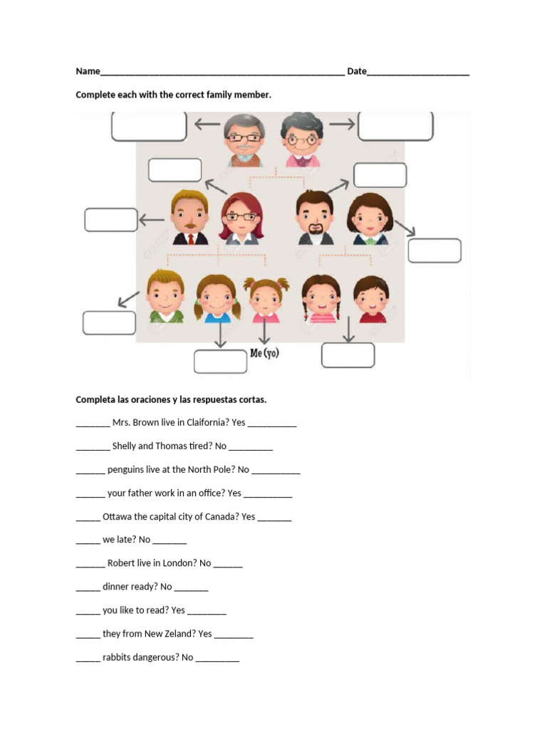 Family Member Question Exercises | PDF