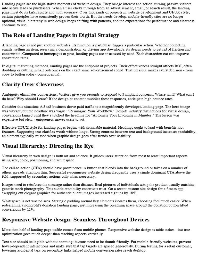 Landing Page Design: Tips for Optimum Conversions 150681 | PDF | Web ...