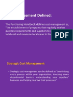 Cost Management Defined:: The Purchasing Handbook Defines