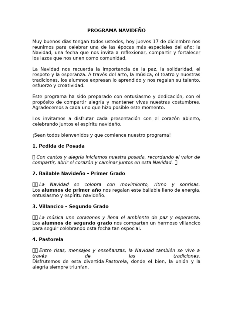 Programa de Celebración Navideña 2023 | PDF | Navidad | Villancicos