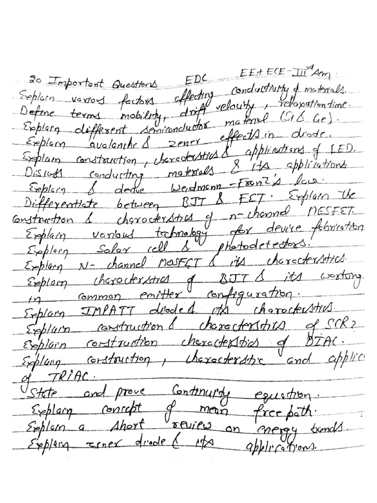 Ece 3rd Sem Imp Questions | PDF