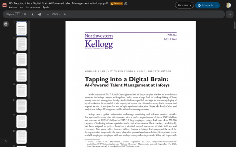 Tapping Into A Digital Brain AI Powered Taled Management at Infosys ...