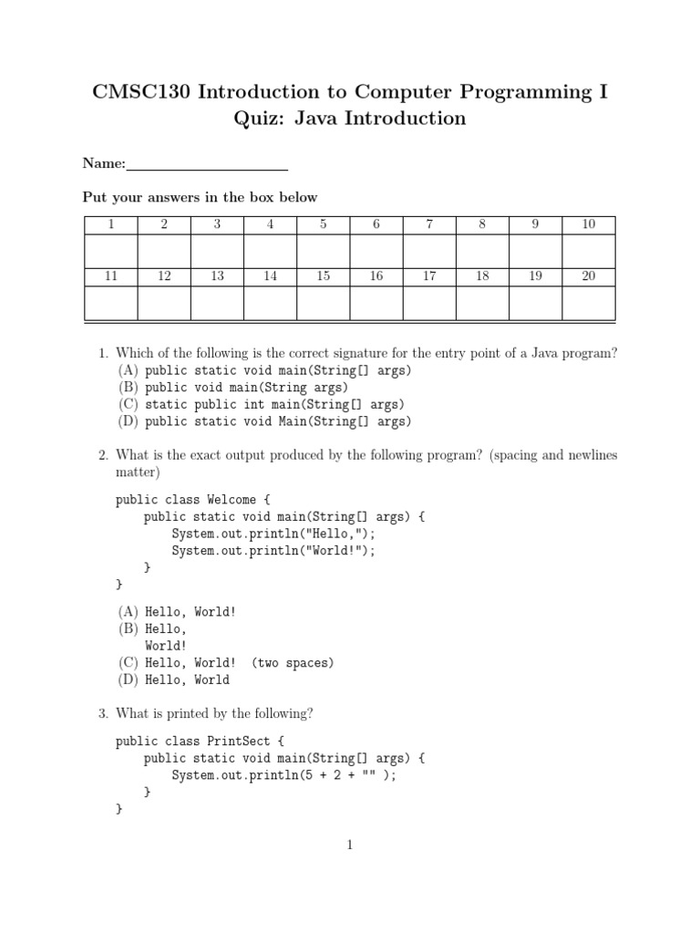 CMSC130 Q1 Java Introduction | PDF | Computer Engineering | Computer ...