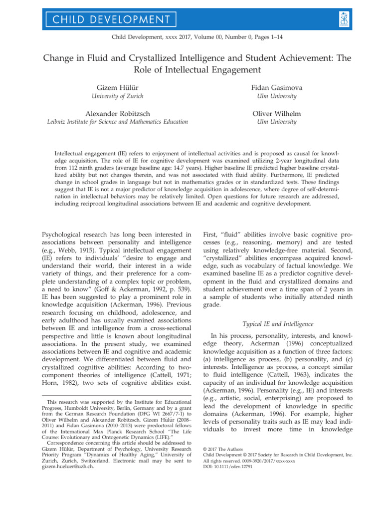 Intellectual Engagement and Student Success | PDF | Intelligence ...