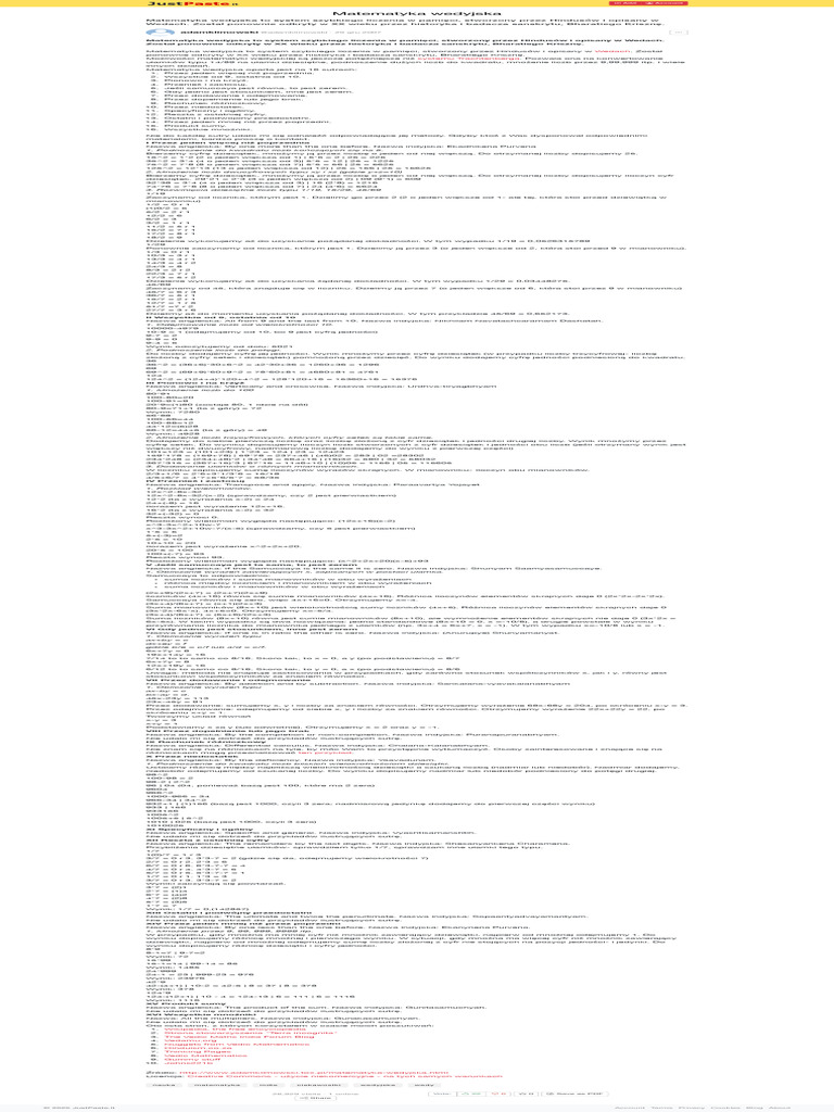 Matematyka Wedyjska - JustPaste.it | PDF