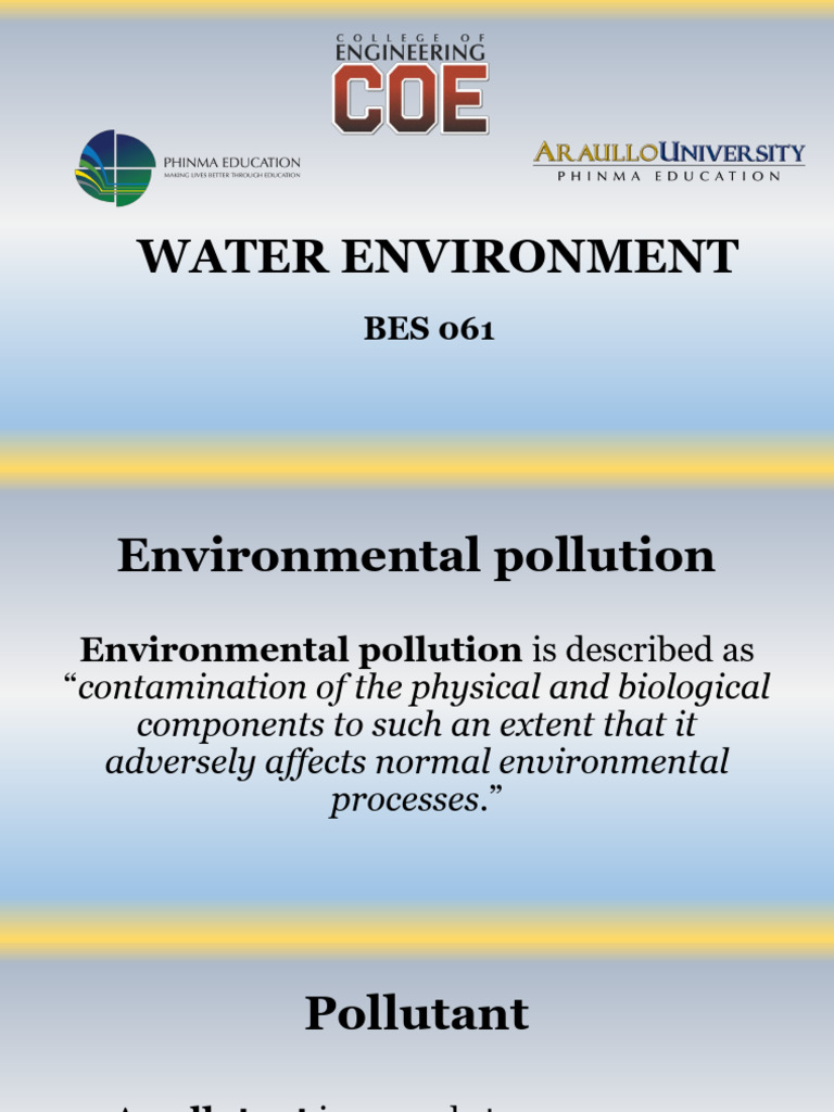 Bes 061 - Water Environment | PDF | Water Pollution | Water