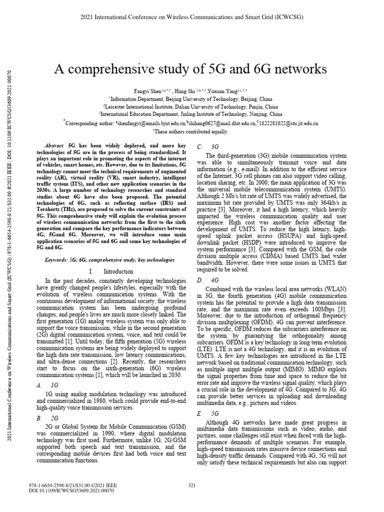 5G and 6G Networks: A Comprehensive Study | PDF | 4 G | Mimo