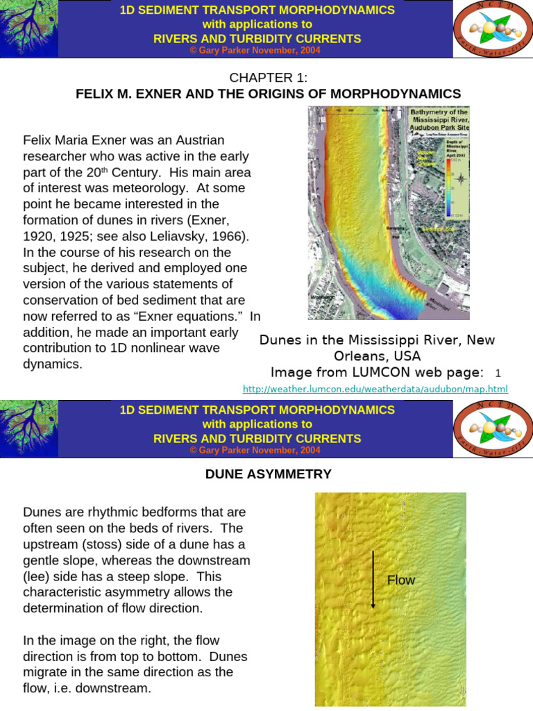 1D Sediment Transport in Rivers | PDF | Porosity | Sediment