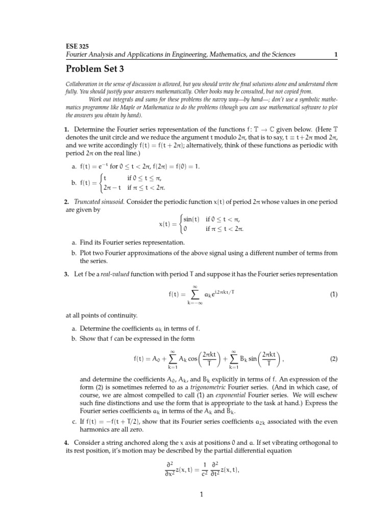 3 Fourier Series | PDF | Fourier Series | Functions And Mappings
