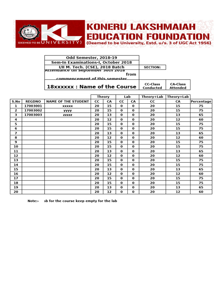 Attendance Detention List | PDF
