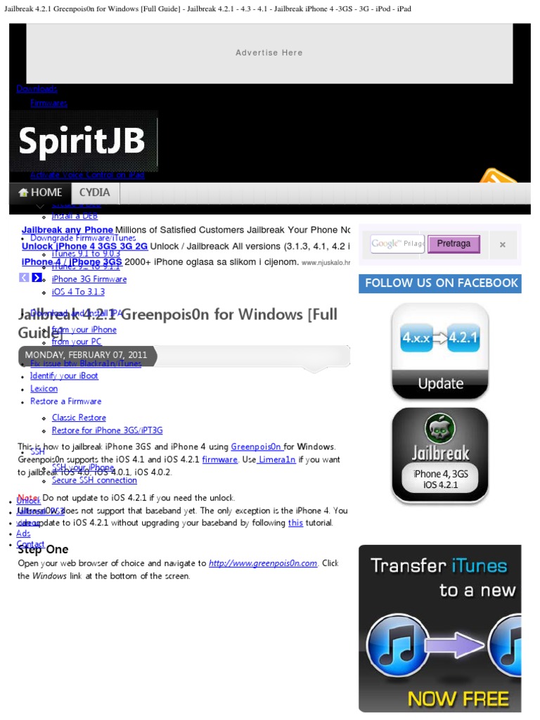 Spiritjb jailbreak for iphone 3gs ipod touch 3rd ipad dopeboy l0calh0st