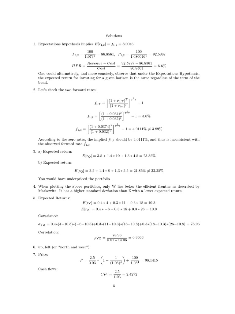 Additional Practice Solution | PDF | Financial Economics | Investing