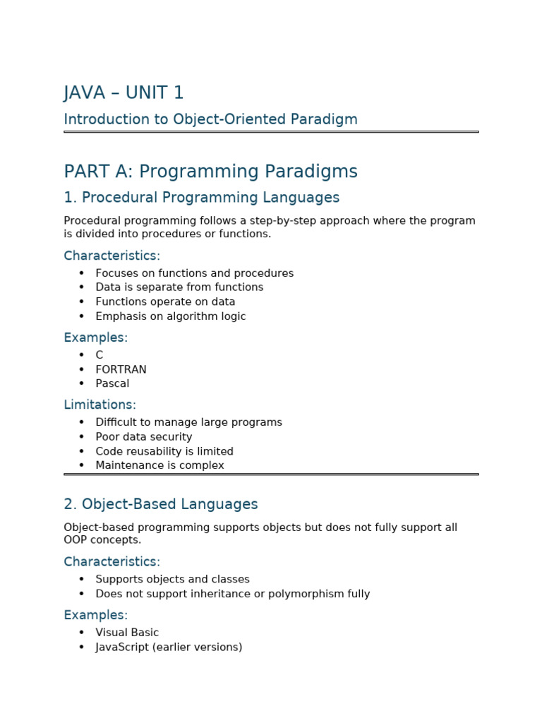 Java OOP Concepts and JVM Overview | PDF | Object Oriented Programming ...