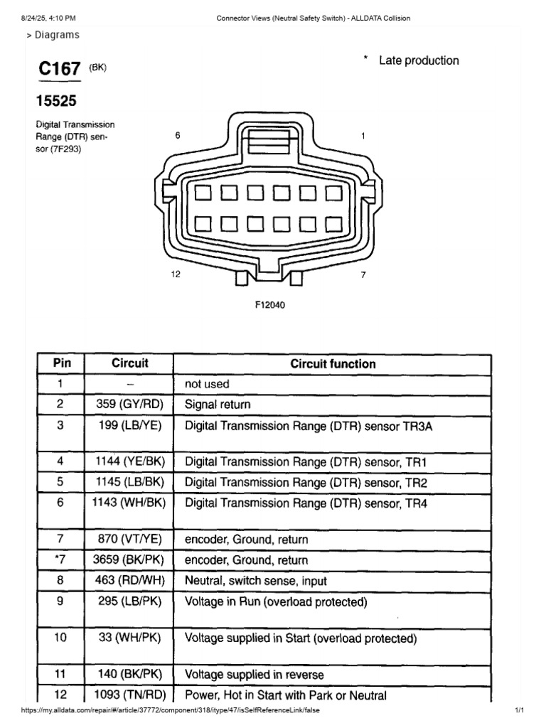 2003 6.0 ConnectorC167 at RangeSensor | PDF