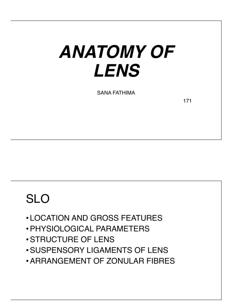 Anatomy of Lens 2 | PDF | Human Eye | Eye