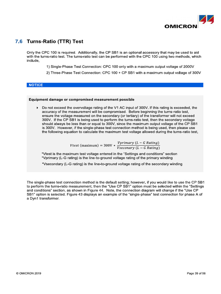 Turns Ratio Test | PDF