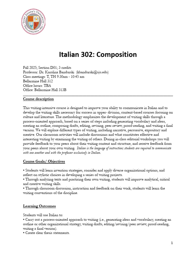 Ita 302 Fall 2025.Docx | PDF | Human Communication | Writing