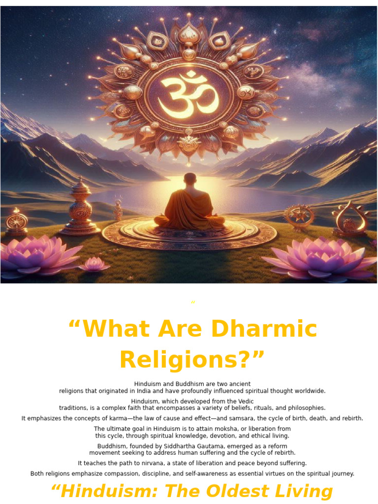 What Are Dharmic Religions | PDF | Moksha | Enlightenment In Buddhism