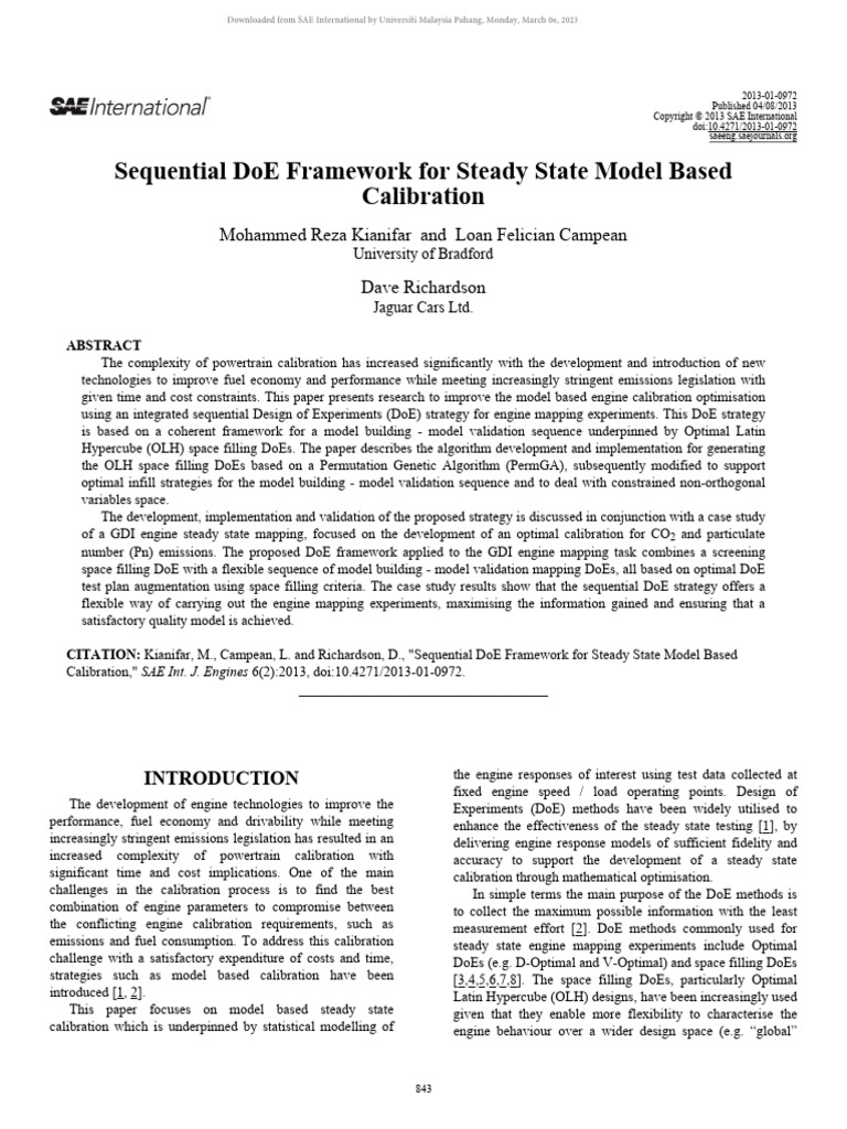 (2) 2013-01-0972 Sequential DoE Framework for Steady State Model Based ...