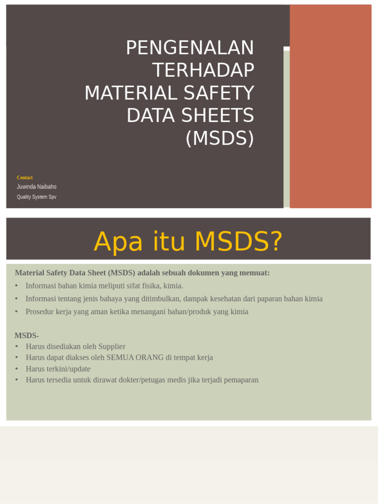 Panduan Lengkap MSDS Bahan Kimia | PDF