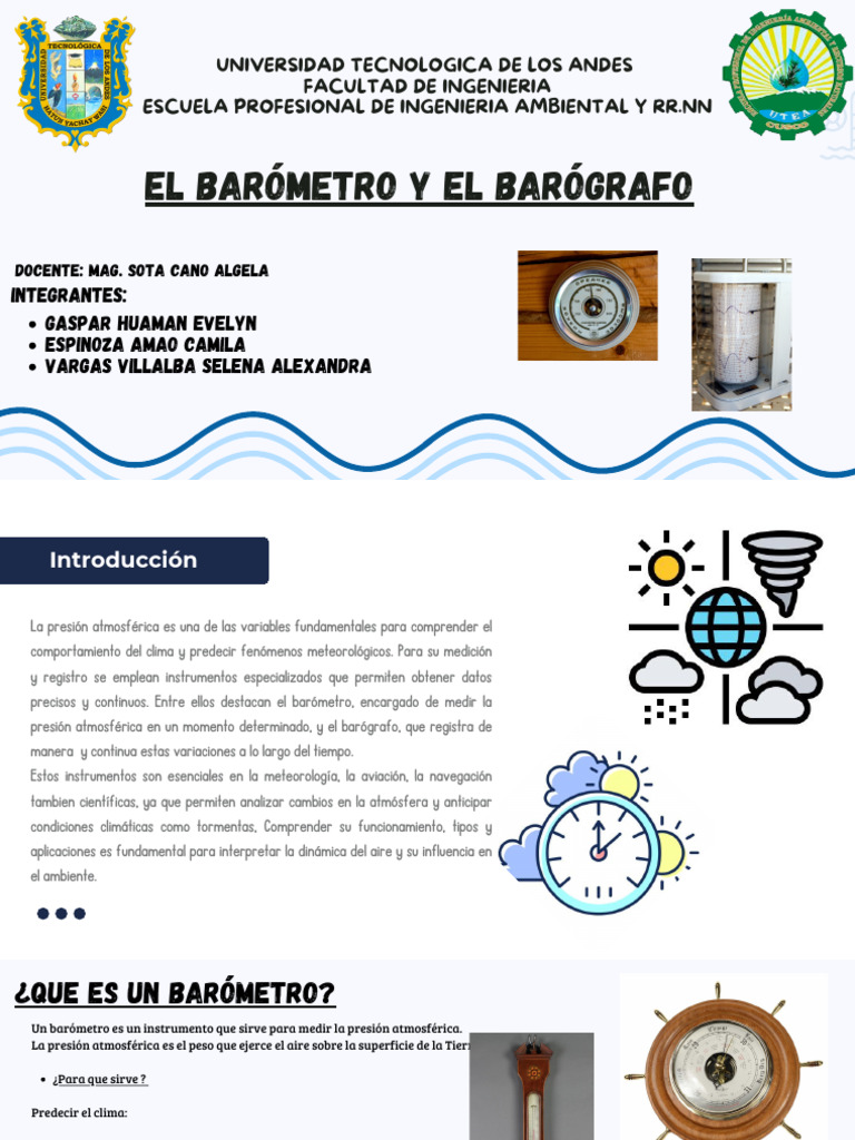 Barómetro y Barógrafo en Meteorología | PDF | Meteorología | Clima