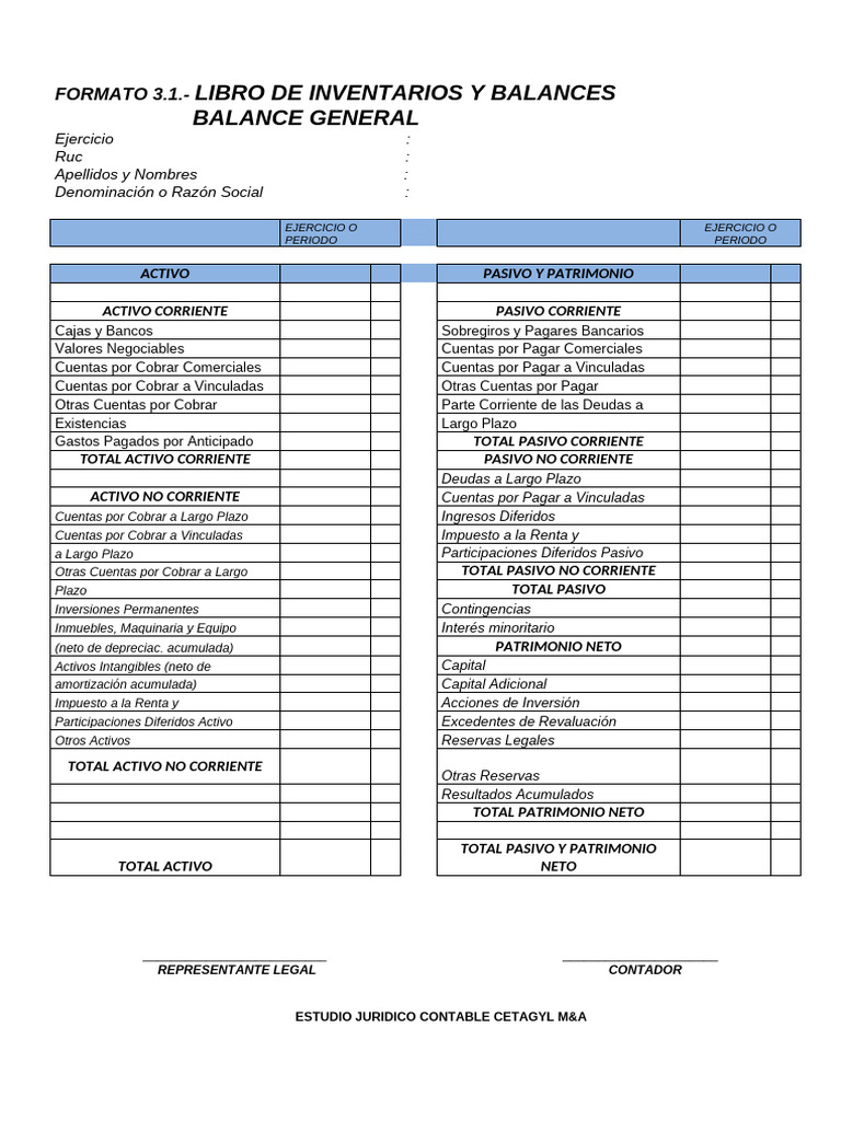 Formatos Del Libro de Inventarios y Balances 2025 | PDF | Contabilidad ...