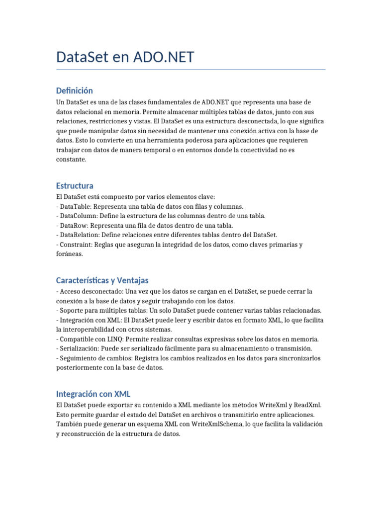 Introducción a DataSet en ADO.NET | PDF | Bases de datos | Active X ...