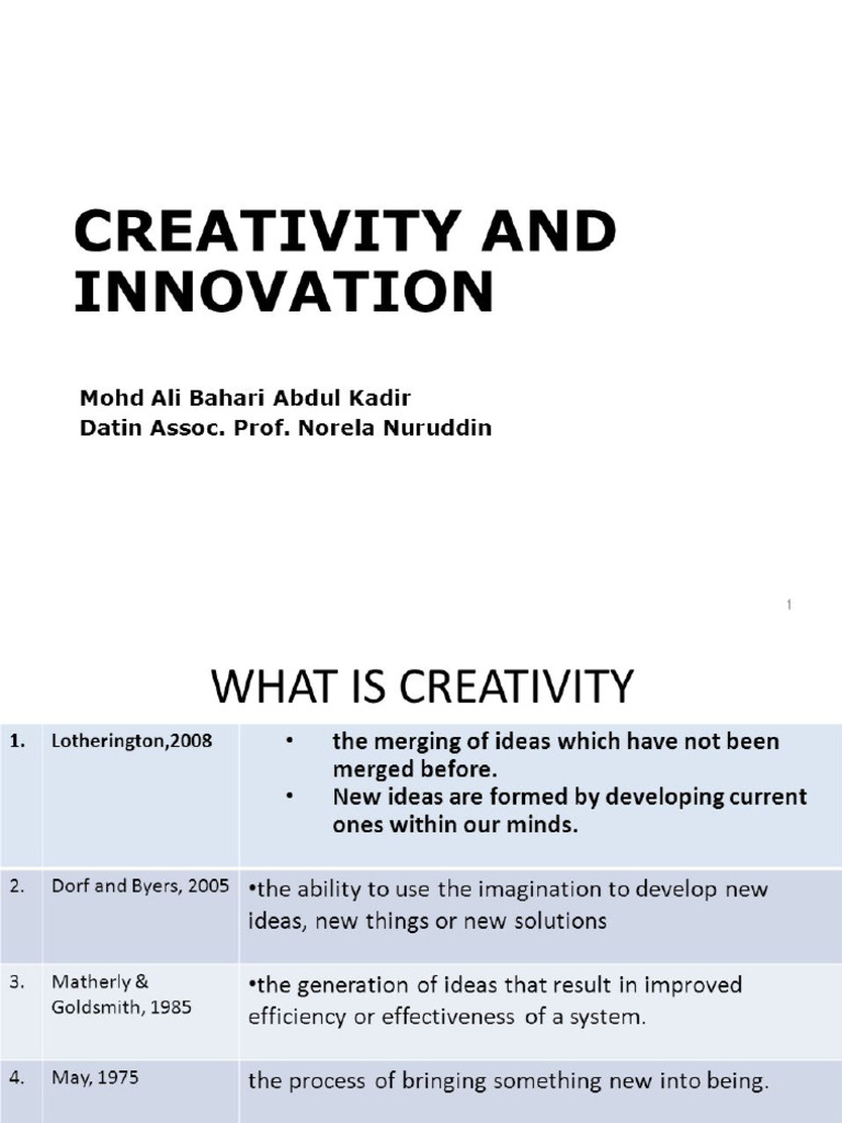 Creativity and Innovation PPT Download | PDF