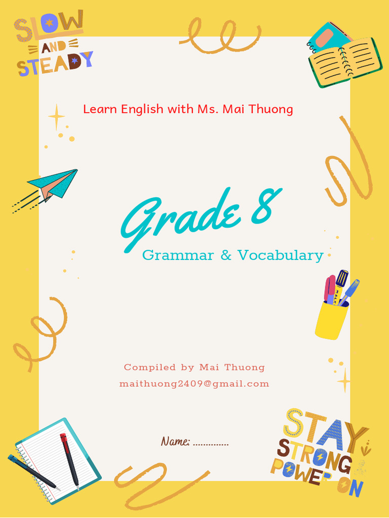 Grade 8 English Grammar & Vocabulary Guide | PDF
