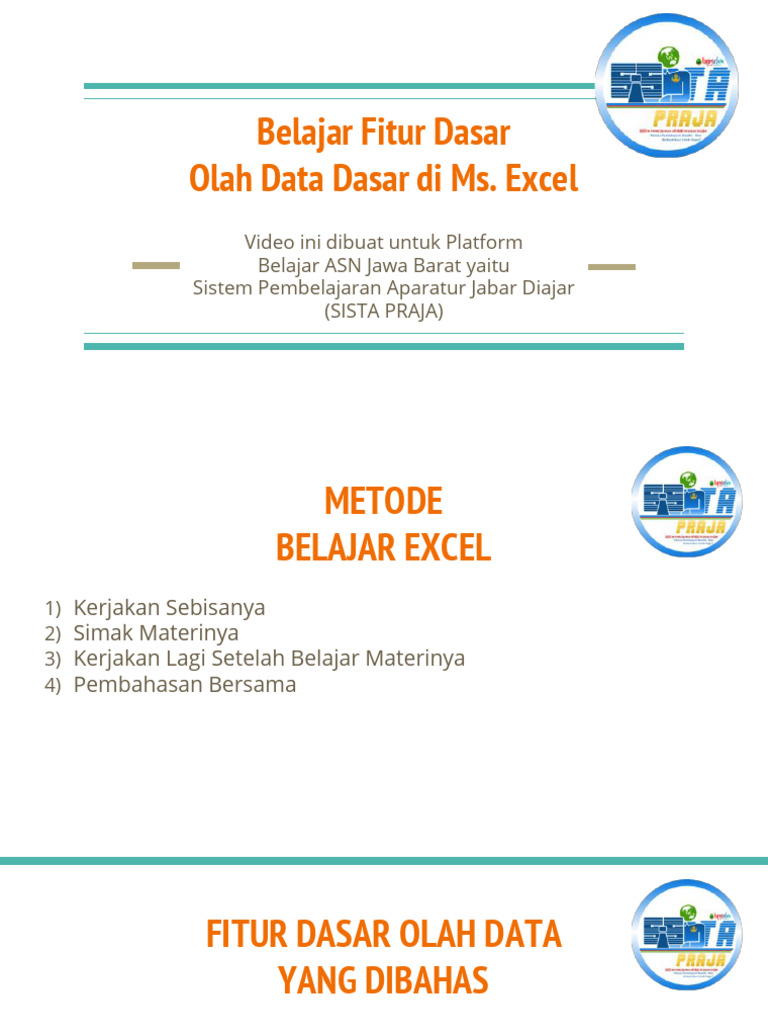 Belajar Fitur Dasar Excel untuk ASN | PDF