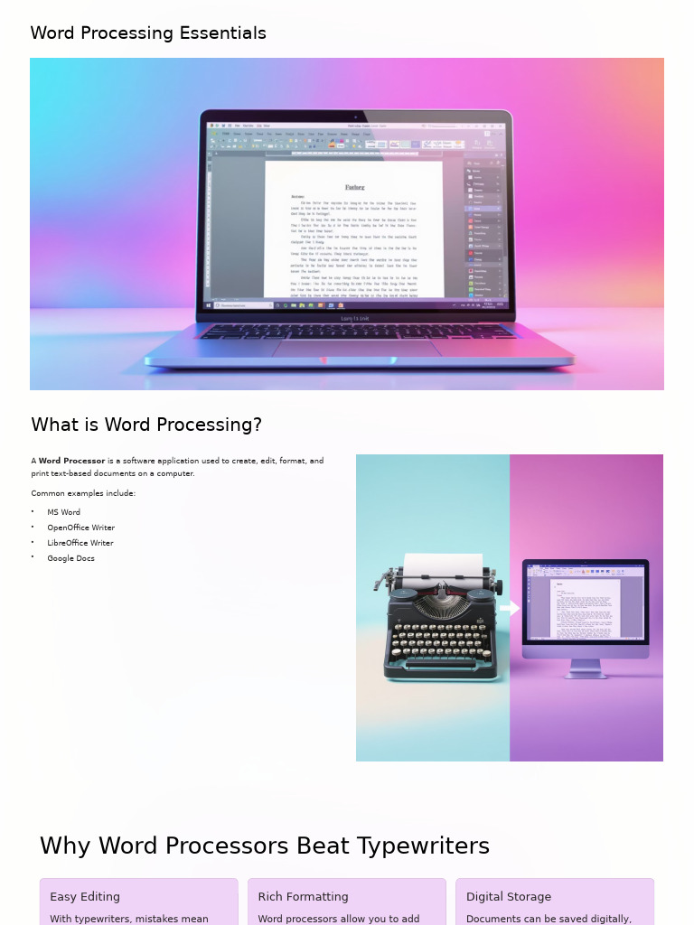 Word Processing Basics and Tips | PDF | Page Layout | Word Processor