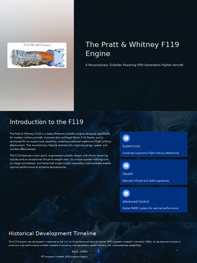 Pratt & Whitney F119 Engine Overview | PDF | Propulsion | Aviation