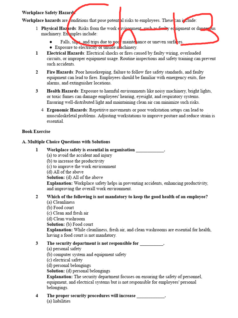 Workplace Safety Hazards Explained | PDF | Hazards | Occupational ...