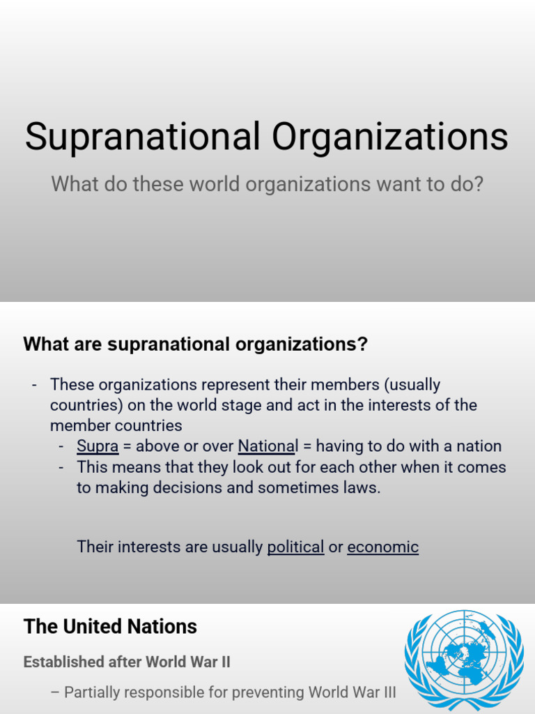 Supranational Organizations | PDF | Opec | World Trade Organization