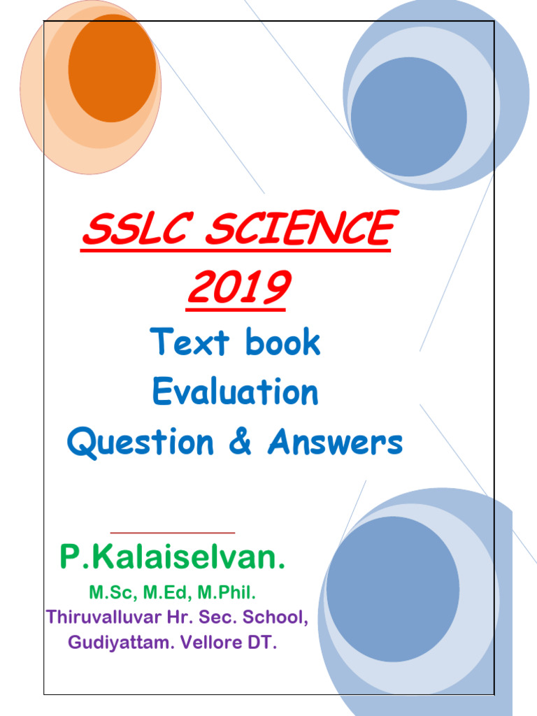 SSLC Science 2019 Q&A Evaluation Guide | PDF