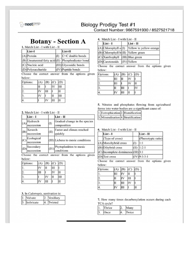 1a) Test 1 - Questions | PDF