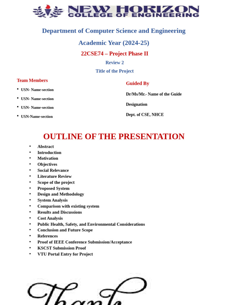 PPT-22CSE74 Project Phase 2 - Review 2 Template | PDF