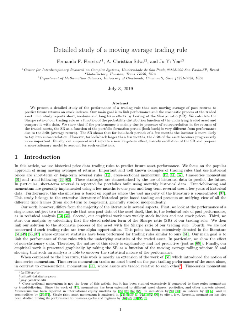 Moving Average Trading Rule Analysis | PDF | Stationary Process | Time ...