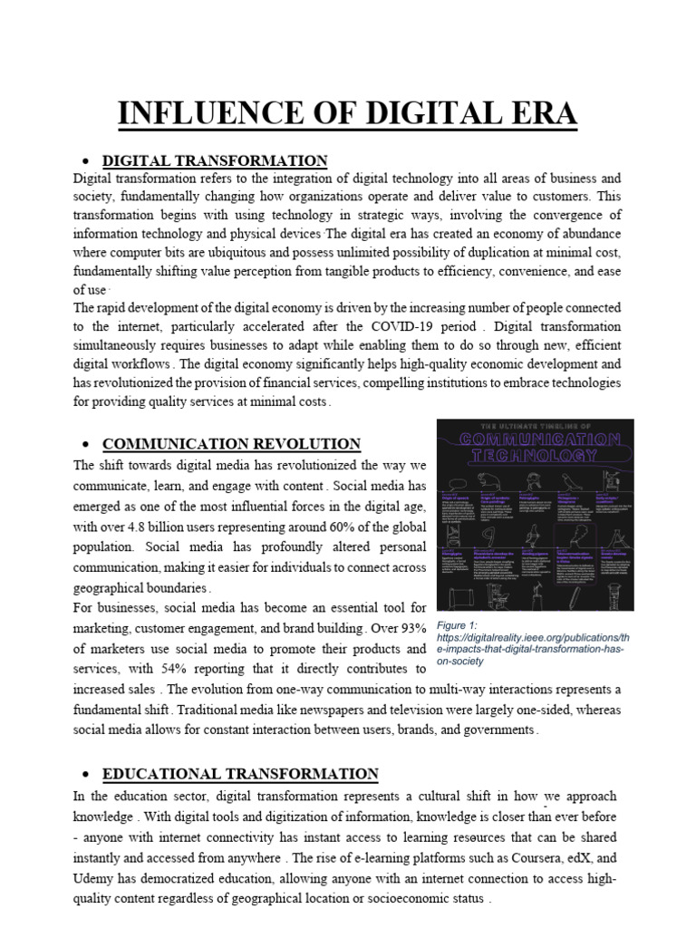 INFLUENCE_OF_DIGITAL_ERA[1] | PDF | Internet Of Things | Artificial ...