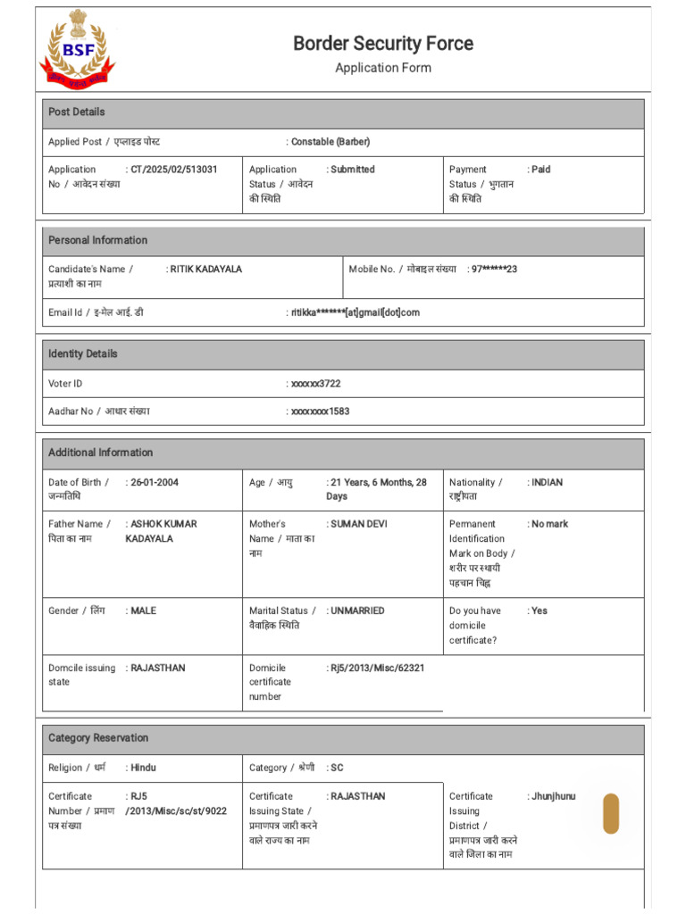 BSF - Preview Registration Form (1) | PDF | Justice | Crime & Violence