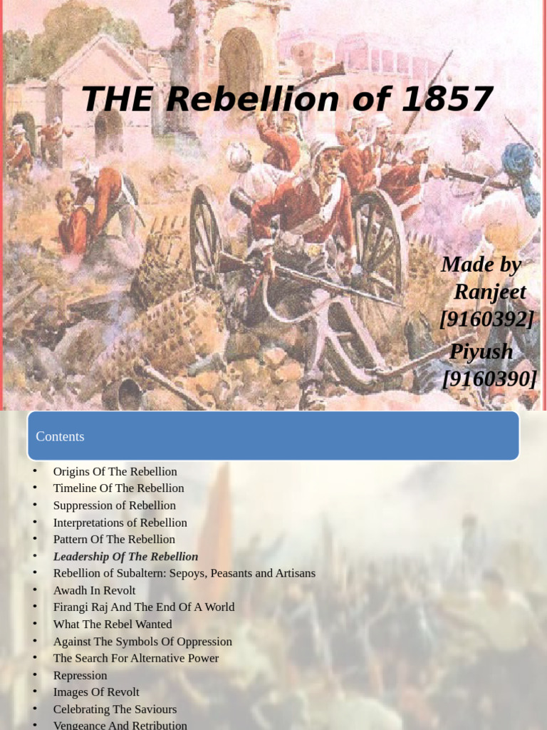 Overview of the 1857 Rebellion | PDF | Indian Rebellion Of 1857 ...