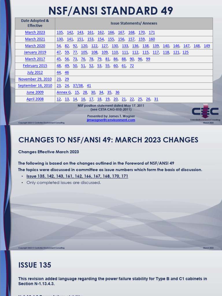 NSF/ANSI 49 Standard Updates March 2023 | PDF | Noise | Duct (Flow)